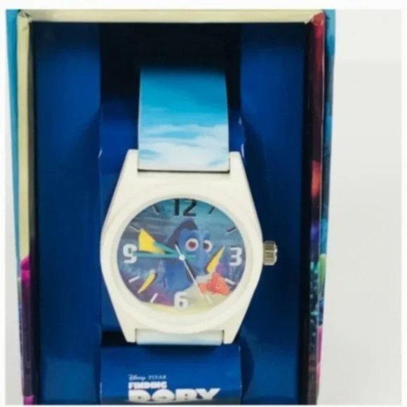 Disney Pixar Kids Finding Dory Blue And White Analog Wristwatch Watch - Picture 8 of 8